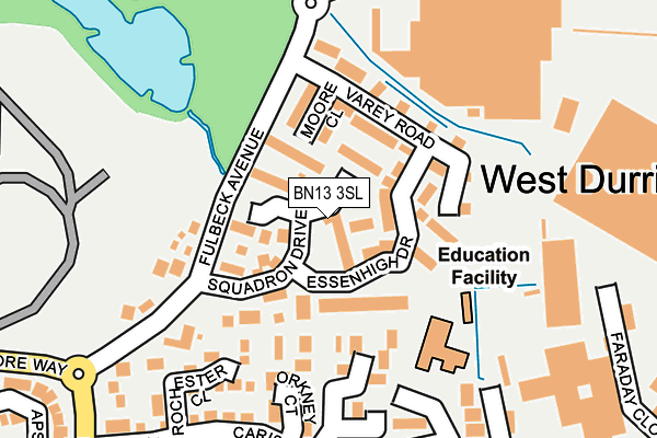 BN13 3SL map - OS OpenMap – Local (Ordnance Survey)