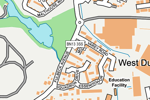 BN13 3SS map - OS OpenMap – Local (Ordnance Survey)
