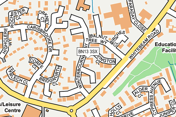BN13 3SX map - OS OpenMap – Local (Ordnance Survey)