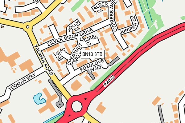 BN13 3TB map - OS OpenMap – Local (Ordnance Survey)