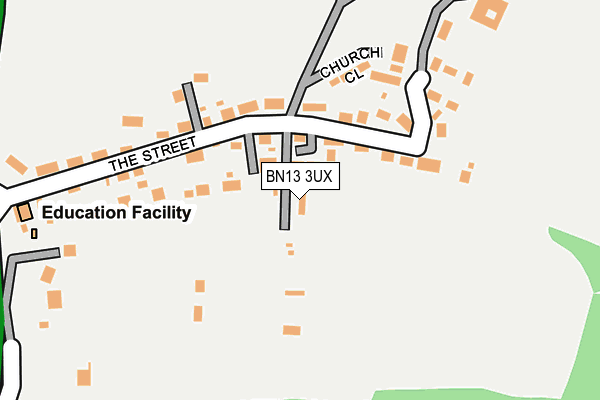 BN13 3UX map - OS OpenMap – Local (Ordnance Survey)