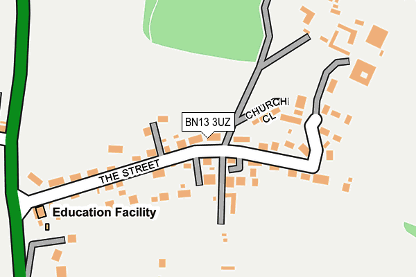 BN13 3UZ map - OS OpenMap – Local (Ordnance Survey)