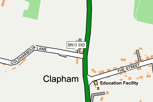 BN13 3XD map - OS OpenMap – Local (Ordnance Survey)