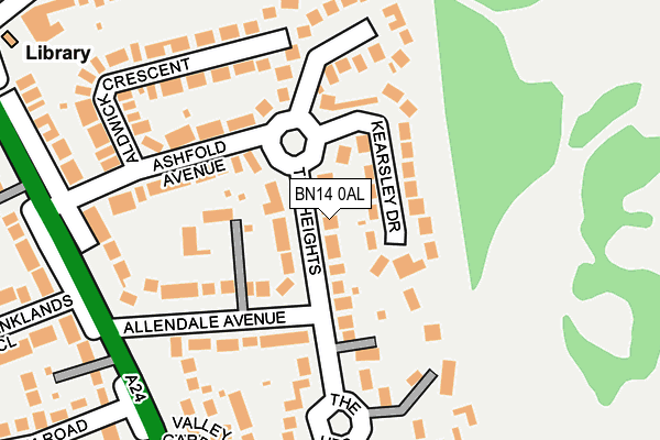 BN14 0AL map - OS OpenMap – Local (Ordnance Survey)