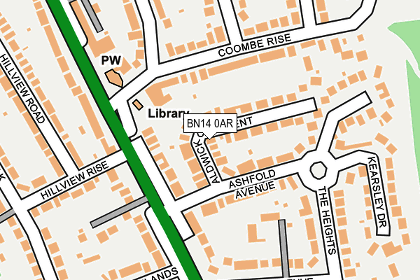 BN14 0AR map - OS OpenMap – Local (Ordnance Survey)