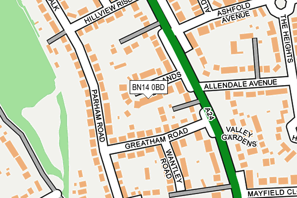 BN14 0BD map - OS OpenMap – Local (Ordnance Survey)