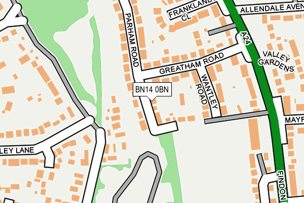 BN14 0BN map - OS OpenMap – Local (Ordnance Survey)