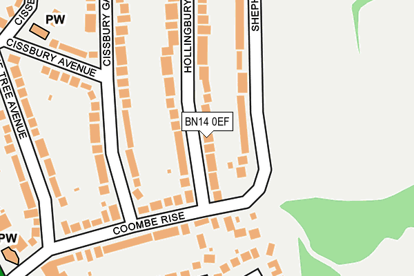 BN14 0EF map - OS OpenMap – Local (Ordnance Survey)