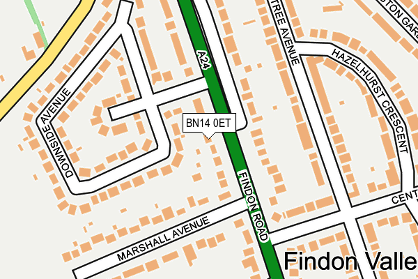 BN14 0ET map - OS OpenMap – Local (Ordnance Survey)