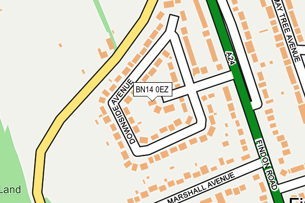 BN14 0EZ map - OS OpenMap – Local (Ordnance Survey)