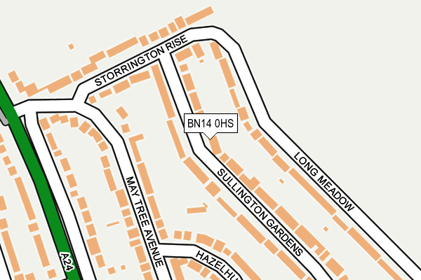 BN14 0HS map - OS OpenMap – Local (Ordnance Survey)