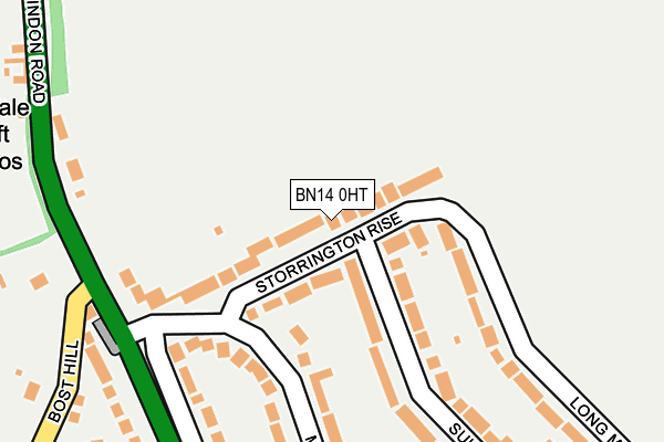 BN14 0HT map - OS OpenMap – Local (Ordnance Survey)