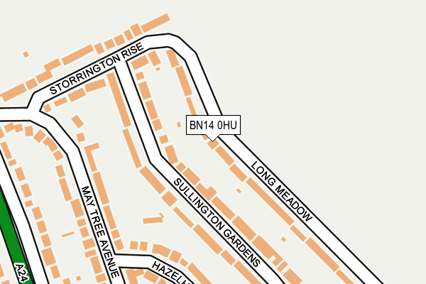 BN14 0HU map - OS OpenMap – Local (Ordnance Survey)