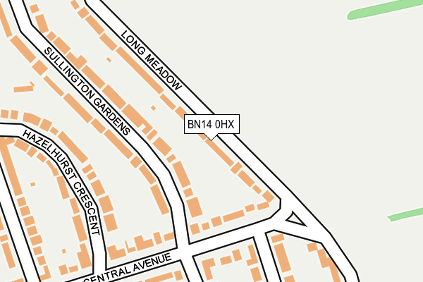 BN14 0HX map - OS OpenMap – Local (Ordnance Survey)