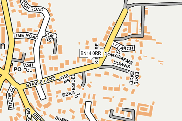 BN14 0RR map - OS OpenMap – Local (Ordnance Survey)