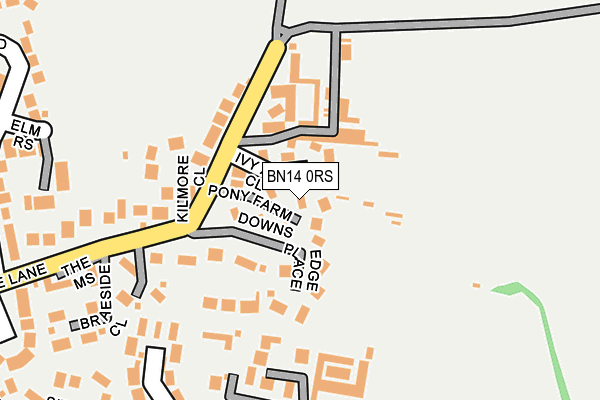 BN14 0RS map - OS OpenMap – Local (Ordnance Survey)