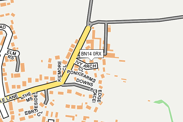 BN14 0RX map - OS OpenMap – Local (Ordnance Survey)