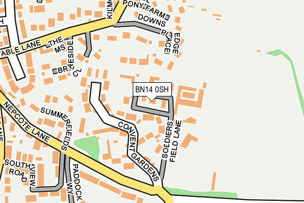 BN14 0SH map - OS OpenMap – Local (Ordnance Survey)