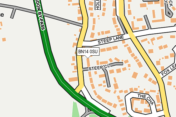 BN14 0SU map - OS OpenMap – Local (Ordnance Survey)