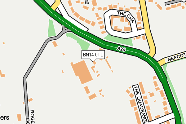 BN14 0TL map - OS OpenMap – Local (Ordnance Survey)