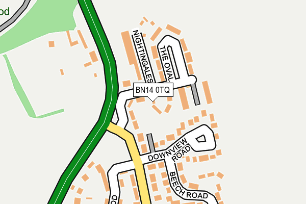 BN14 0TQ map - OS OpenMap – Local (Ordnance Survey)