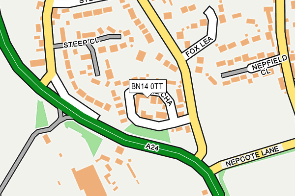 BN14 0TT map - OS OpenMap – Local (Ordnance Survey)