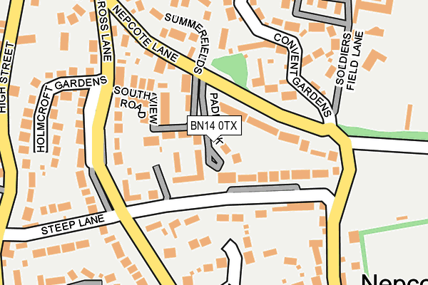 BN14 0TX map - OS OpenMap – Local (Ordnance Survey)