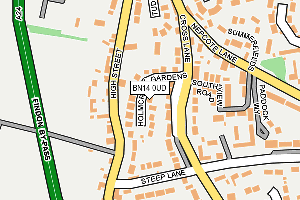 BN14 0UD map - OS OpenMap – Local (Ordnance Survey)