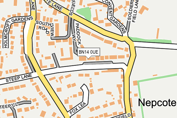 BN14 0UE map - OS OpenMap – Local (Ordnance Survey)