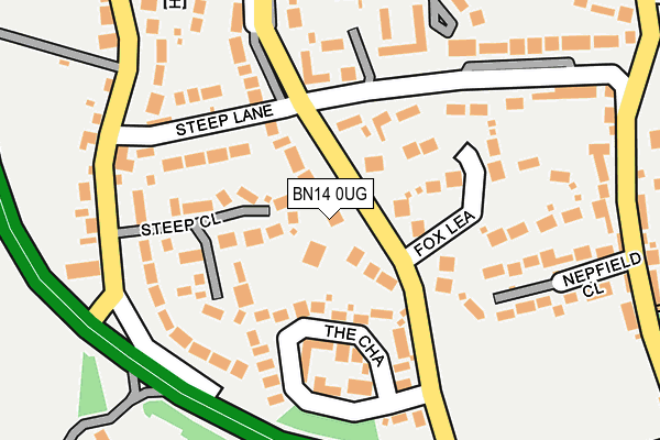 BN14 0UG map - OS OpenMap – Local (Ordnance Survey)