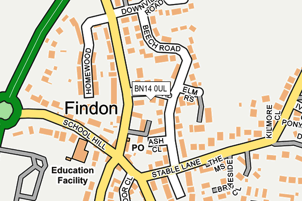 BN14 0UL map - OS OpenMap – Local (Ordnance Survey)