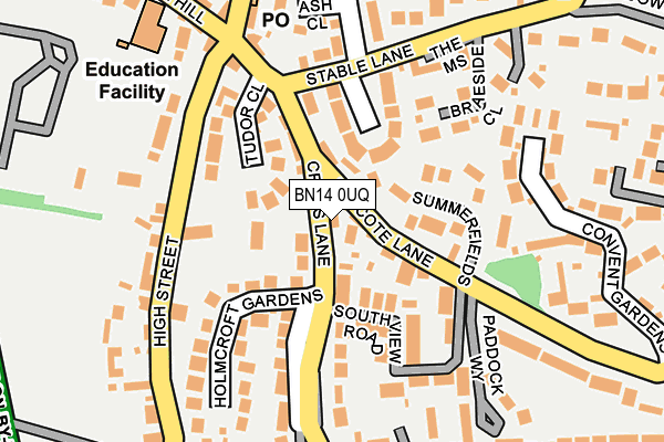 BN14 0UQ map - OS OpenMap – Local (Ordnance Survey)