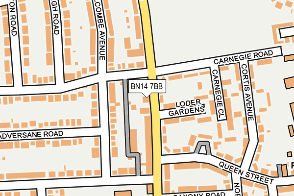 BN14 7BB map - OS OpenMap – Local (Ordnance Survey)