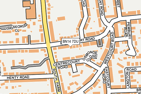 BN14 7DU map - OS OpenMap – Local (Ordnance Survey)