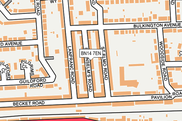 BN14 7EN map - OS OpenMap – Local (Ordnance Survey)