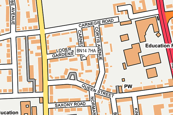 BN14 7HA map - OS OpenMap – Local (Ordnance Survey)
