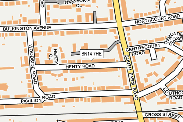 BN14 7HE map - OS OpenMap – Local (Ordnance Survey)