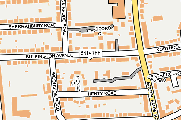 BN14 7HH map - OS OpenMap – Local (Ordnance Survey)