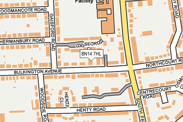 BN14 7HL map - OS OpenMap – Local (Ordnance Survey)