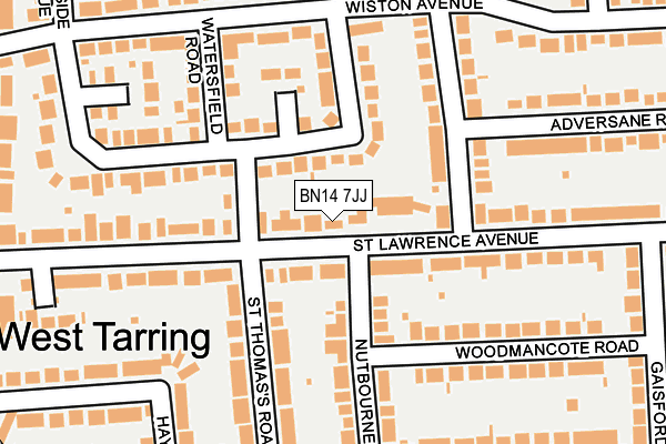 BN14 7JJ map - OS OpenMap – Local (Ordnance Survey)