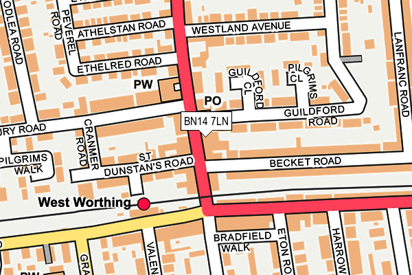 BN14 7LN map - OS OpenMap – Local (Ordnance Survey)