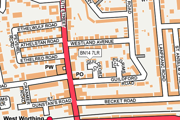 BN14 7LR map - OS OpenMap – Local (Ordnance Survey)