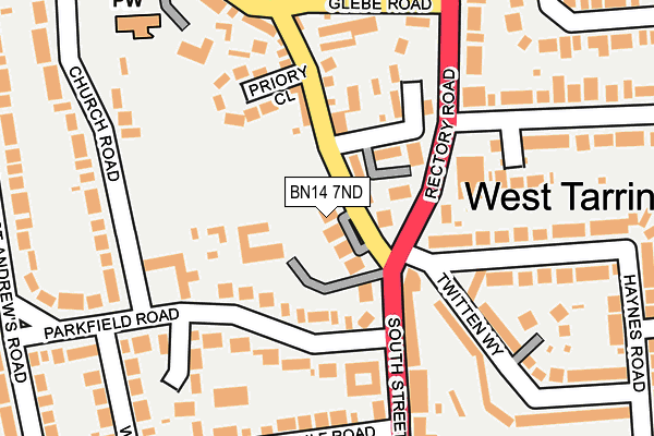 BN14 7ND map - OS OpenMap – Local (Ordnance Survey)