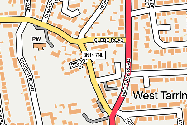 BN14 7NL map - OS OpenMap – Local (Ordnance Survey)