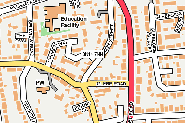 BN14 7NN map - OS OpenMap – Local (Ordnance Survey)