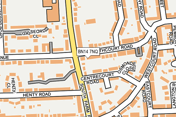 BN14 7NQ map - OS OpenMap – Local (Ordnance Survey)