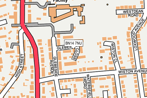 BN14 7NU map - OS OpenMap – Local (Ordnance Survey)