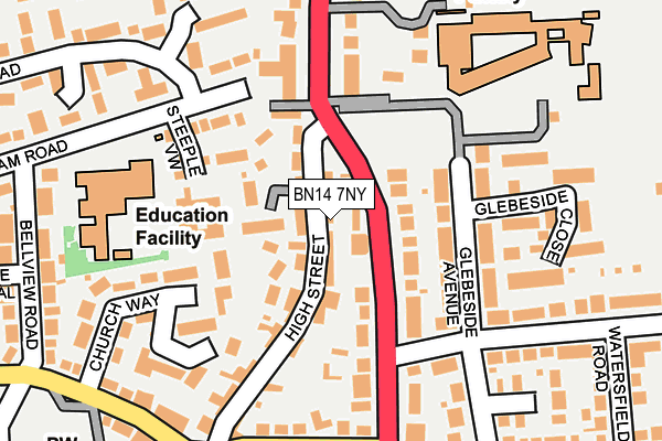 BN14 7NY map - OS OpenMap – Local (Ordnance Survey)