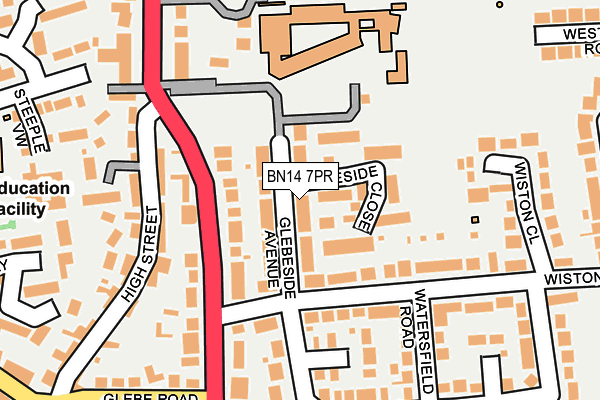 BN14 7PR map - OS OpenMap – Local (Ordnance Survey)