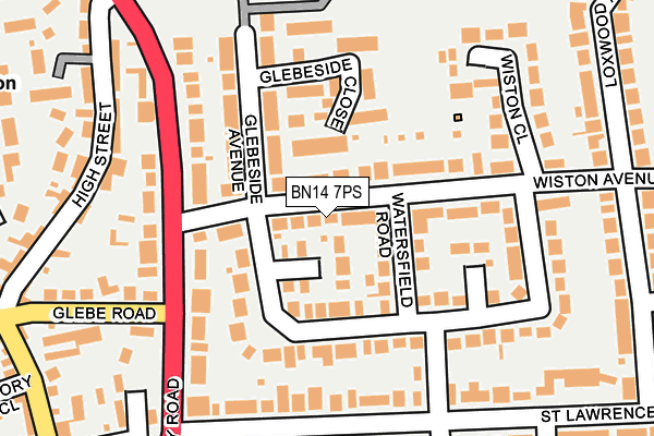 BN14 7PS map - OS OpenMap – Local (Ordnance Survey)